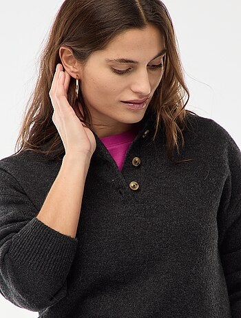 Maglione in maglia a punto grosso con collo polo