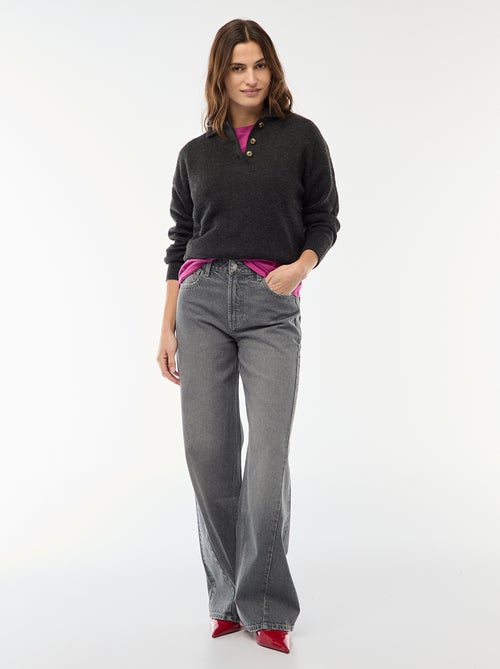 Maglione in maglia a punto grosso con collo polo - Kiabi