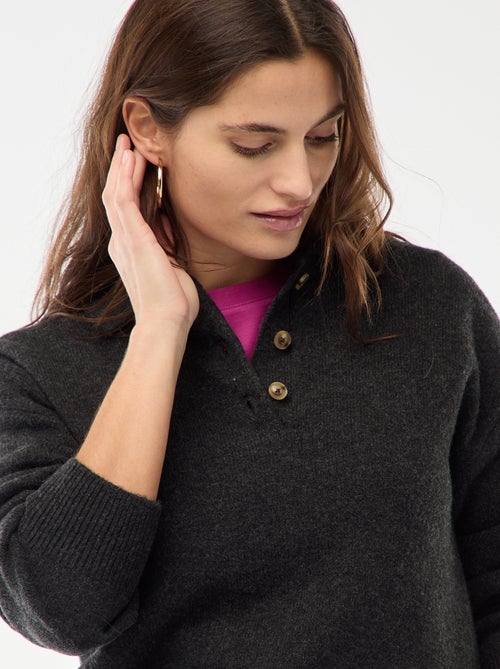 Maglione in maglia a punto grosso con collo polo - Kiabi