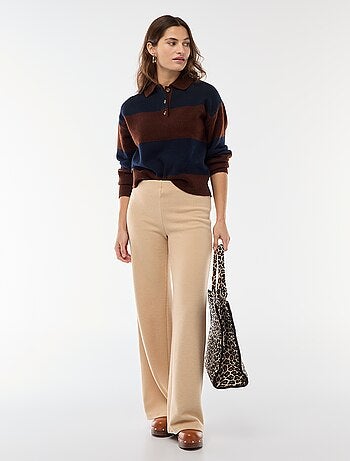 Maglione in maglia a punto grosso con collo polo