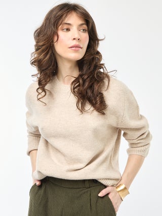 Maglione in maglia a punto grosso con collo rotondo