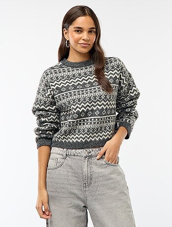 Maglione in maglia a punto grosso con collo rotondo