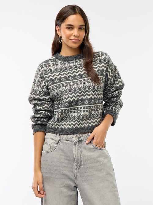 Maglione in maglia a punto grosso con collo rotondo - Kiabi