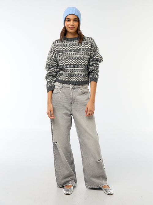 Maglione in maglia a punto grosso con collo rotondo - Kiabi