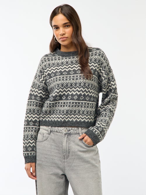 Maglione in maglia a punto grosso con collo rotondo - Kiabi