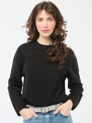 Maglione in maglia a punto grosso con collo rotondo