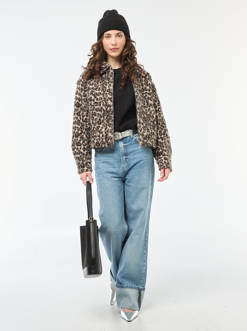 Maglione in maglia a punto grosso con collo rotondo Nero - Kiabi