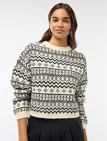 Maglione in maglia a punto grosso con collo rotondo
