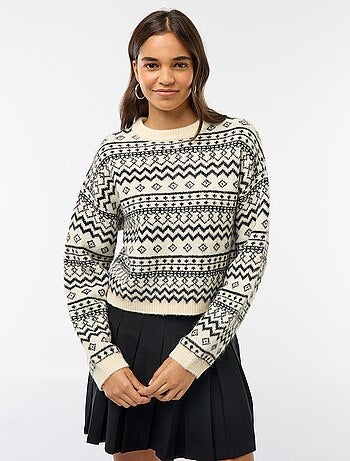 Maglione in maglia a punto grosso con collo rotondo