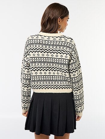 Maglione in maglia a punto grosso con collo rotondo