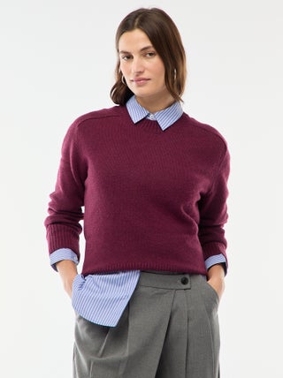 Maglione in maglia a punto grosso con collo rotondo