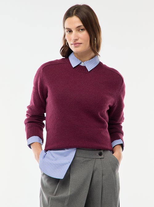 Maglione in maglia a punto grosso con collo rotondo - Kiabi