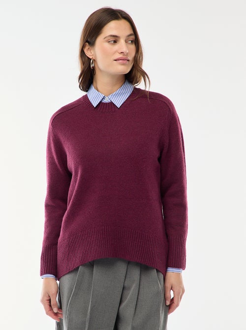 Maglione in maglia a punto grosso con collo rotondo - Kiabi