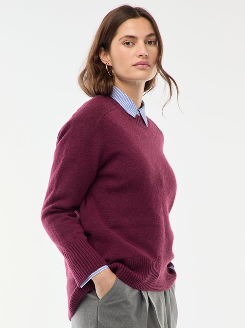 Maglione in maglia a punto grosso con collo rotondo - Kiabi