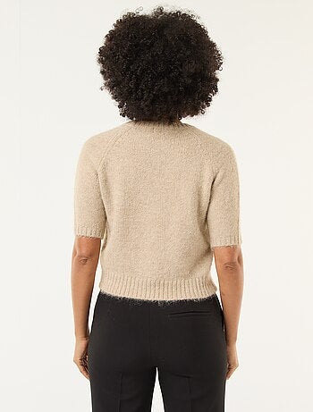 Maglione in maglia a punto grosso con maniche corte
