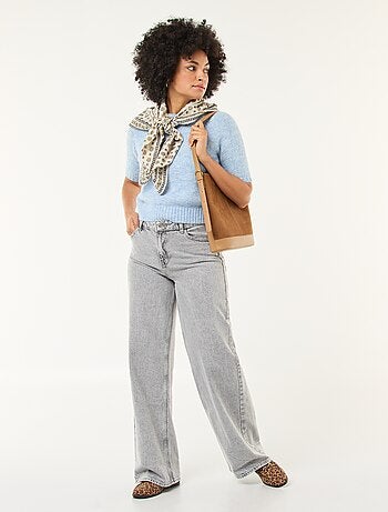 Maglione in maglia a punto grosso con maniche corte