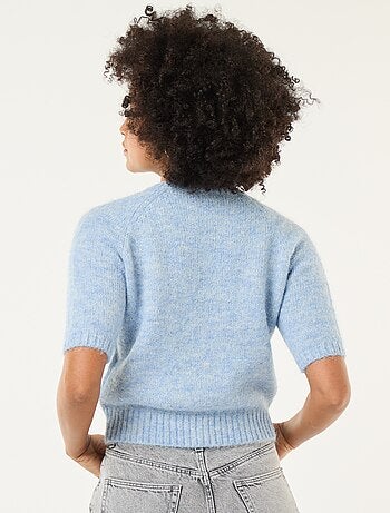 Maglione in maglia a punto grosso con maniche corte