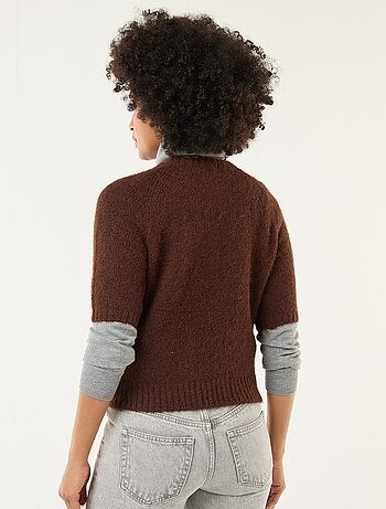 Maglione in maglia a punto grosso con maniche corte