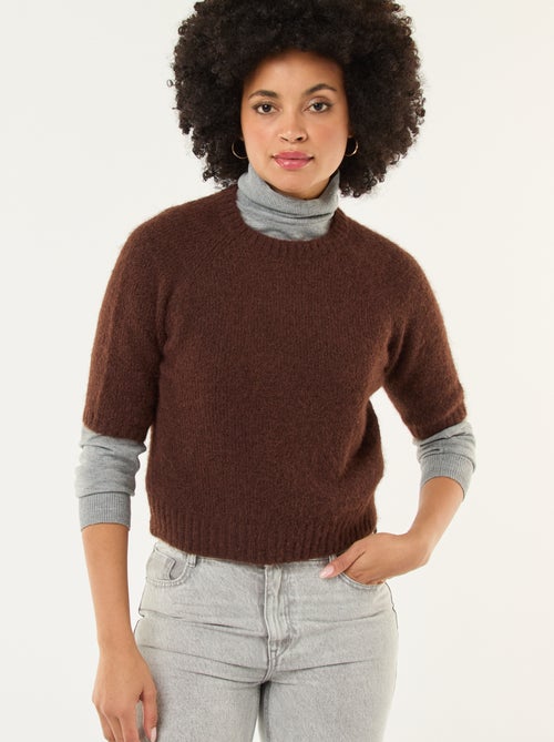 Maglione in maglia a punto grosso con maniche corte - Kiabi