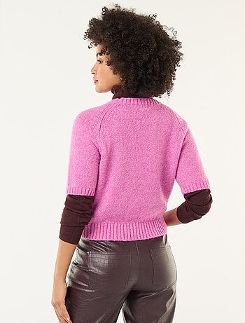 Maglione in maglia a punto grosso con maniche corte