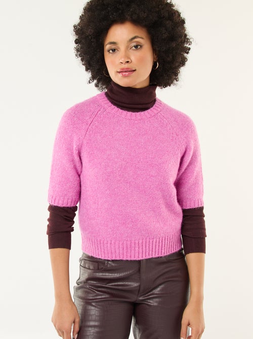 Maglione in maglia a punto grosso con maniche corte - Kiabi