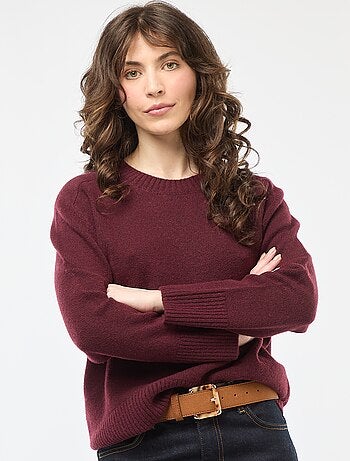 Maglione in maglia a punto grosso con collo rotondo