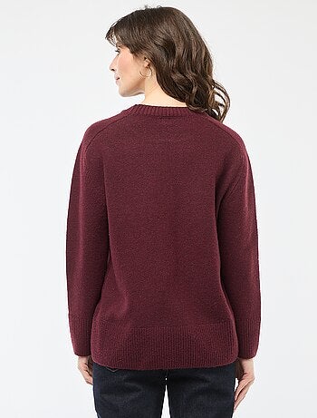 Maglione in maglia a punto grosso con collo rotondo