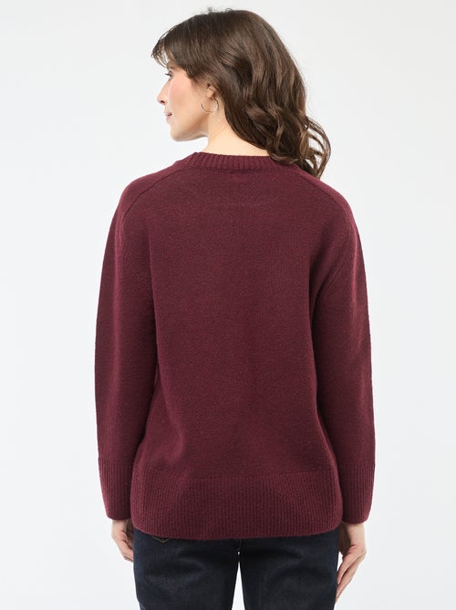 Maglione in maglia a punto grosso con scollo rotondo - Kiabi