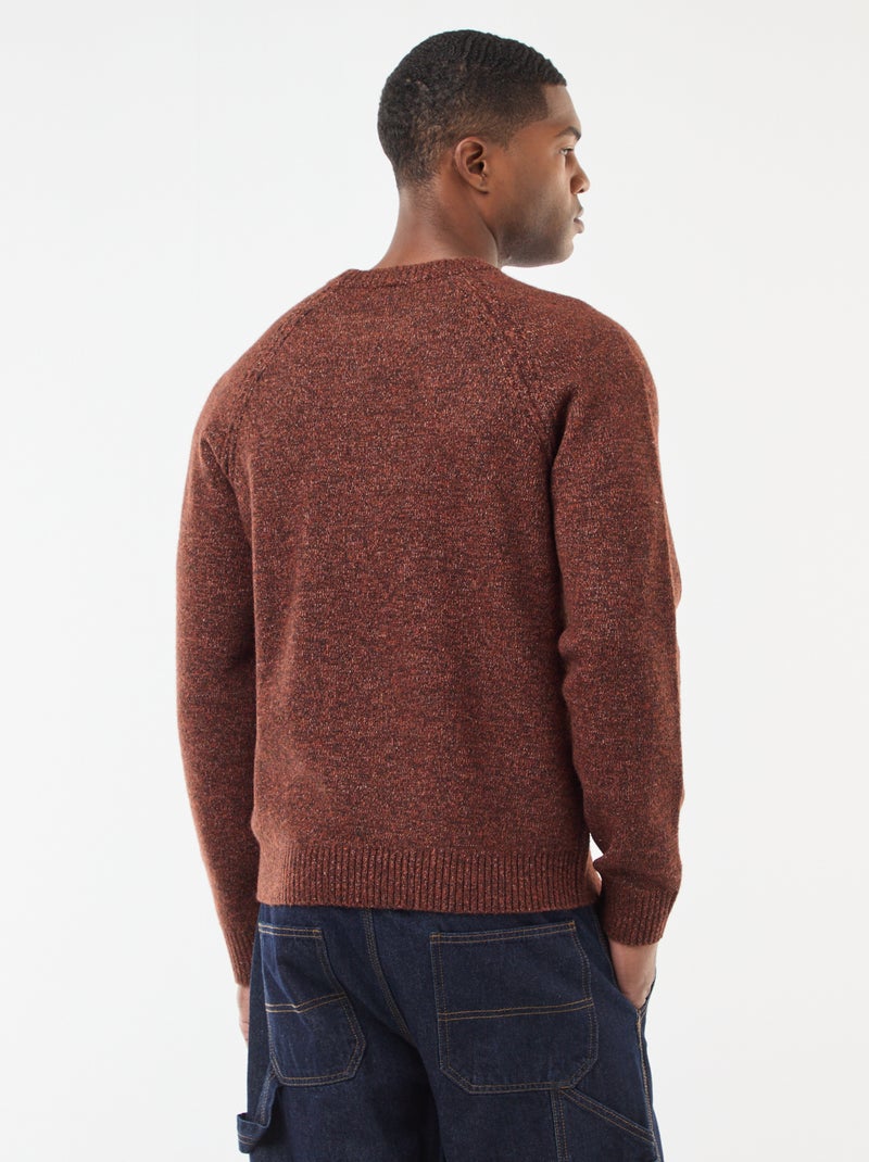 Maglione in maglia a punto grosso tinta unita Marrone - Kiabi