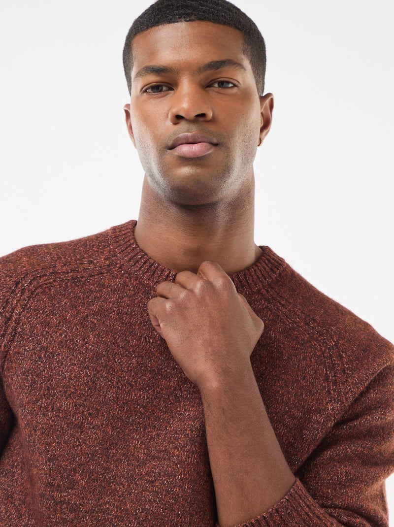 Maglione in maglia a punto grosso tinta unita Marrone - Kiabi