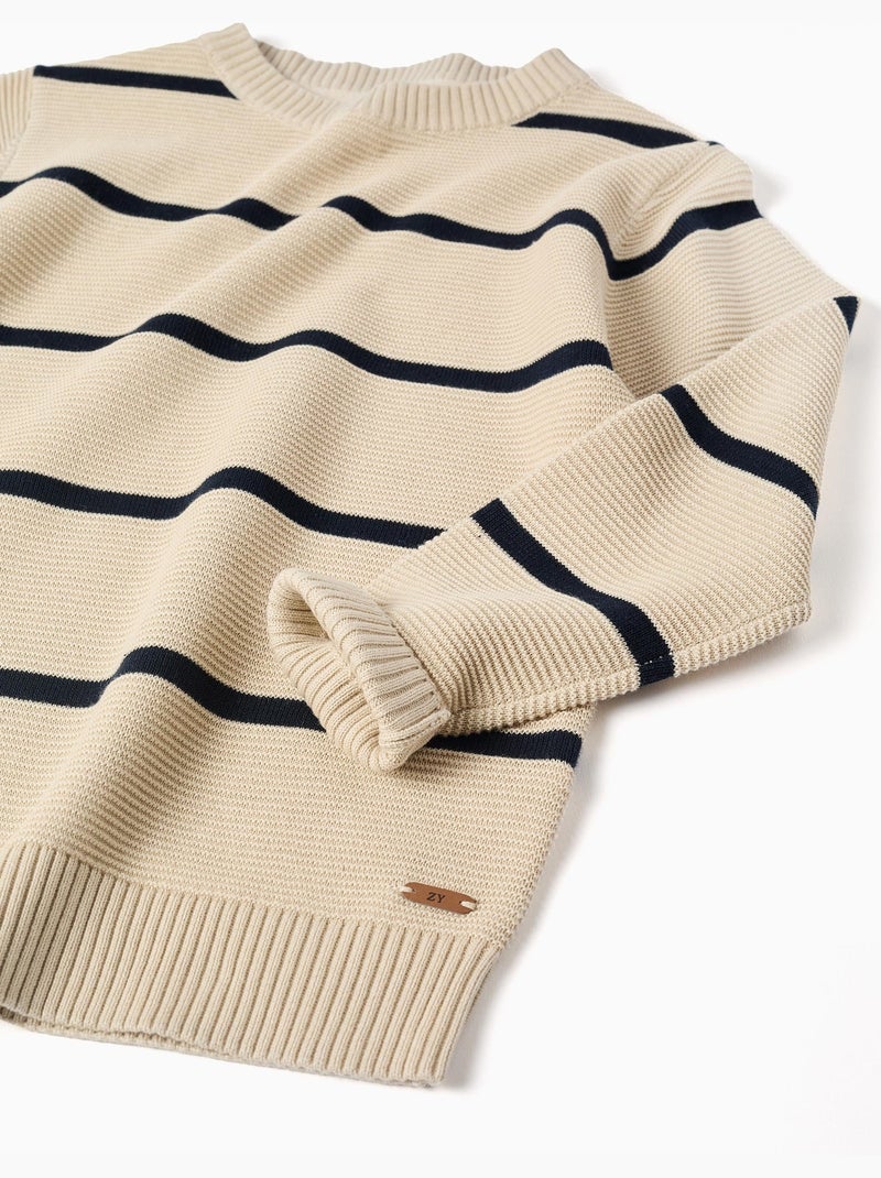 Maglione in maglia a righe Beige chiaro - Kiabi