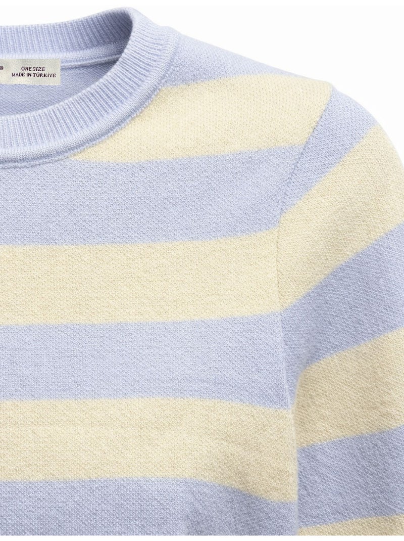 Maglione in maglia a righe mixray Blu cielo - Kiabi