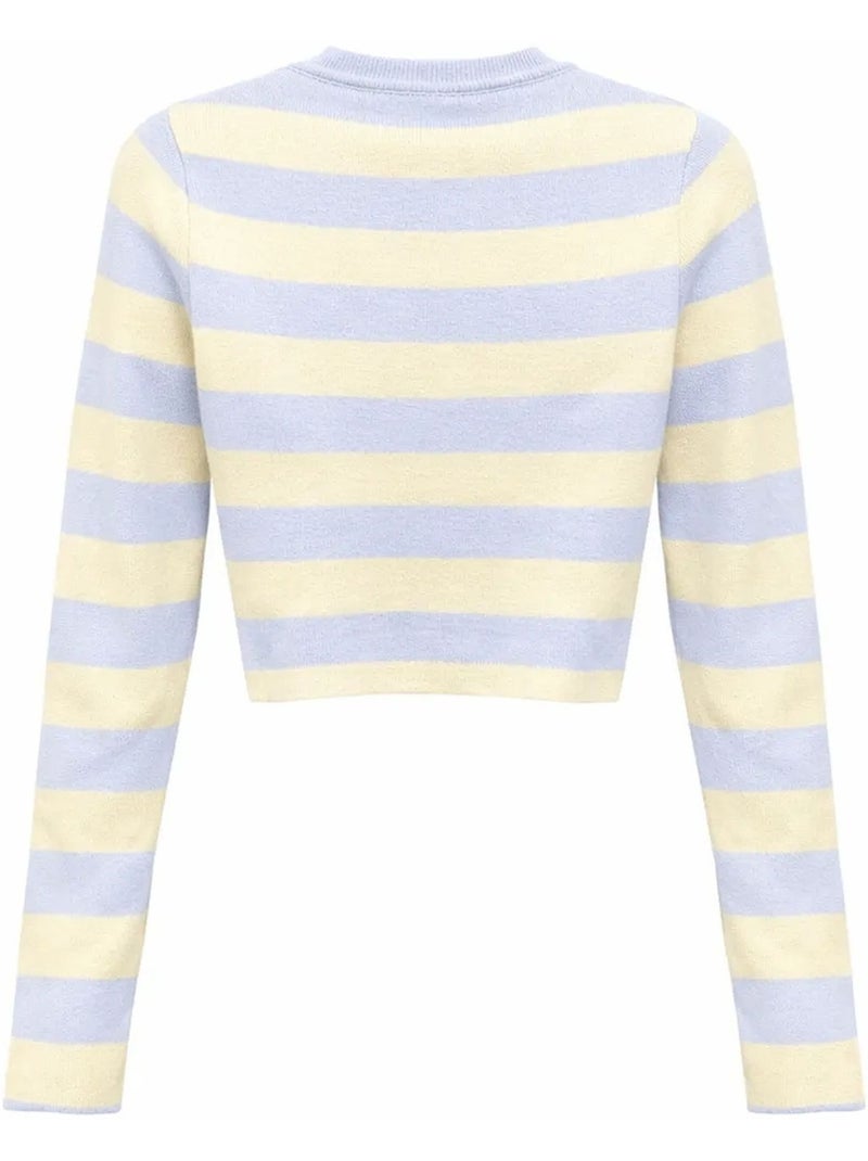 Maglione in maglia a righe mixray Blu cielo - Kiabi