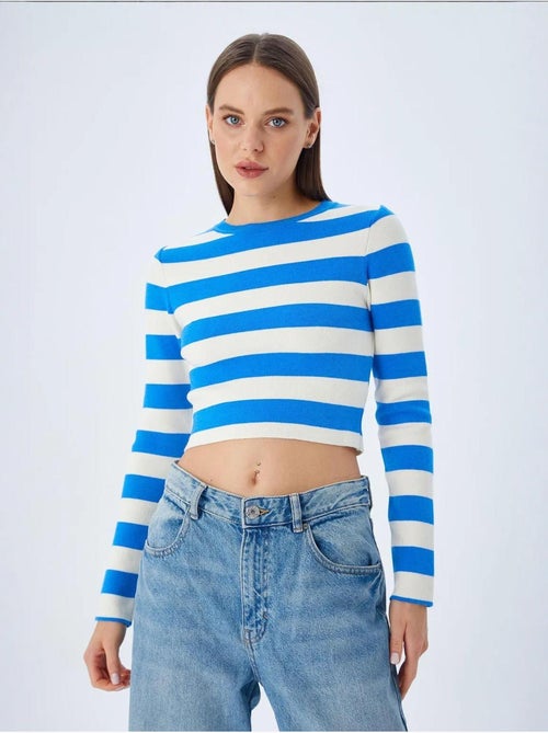 Maglione in maglia a righe mixray - Kiabi Maglione in maglia a righe mixray - Kiabi