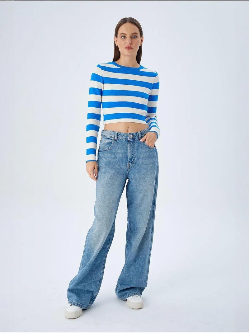 Maglione in maglia a righe mixray Blu elettrico - Kiabi