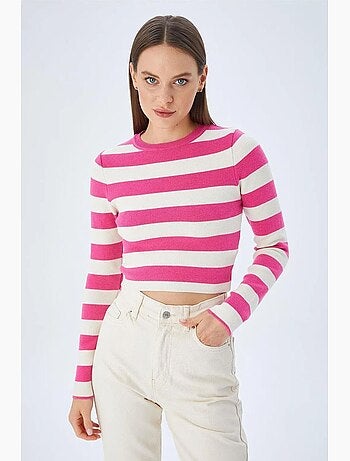 Maglione in maglia a righe mixray