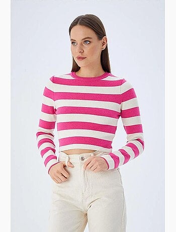 Maglione in maglia a righe mixray