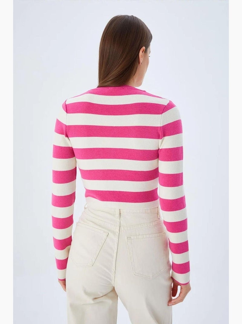 Maglione in maglia a righe mixray Ciliegia - Kiabi