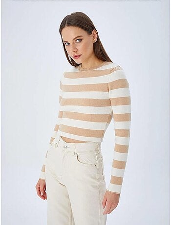 Maglione in maglia a righe mixray