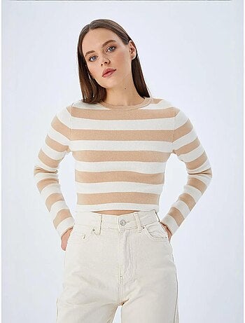 Maglione in maglia a righe mixray