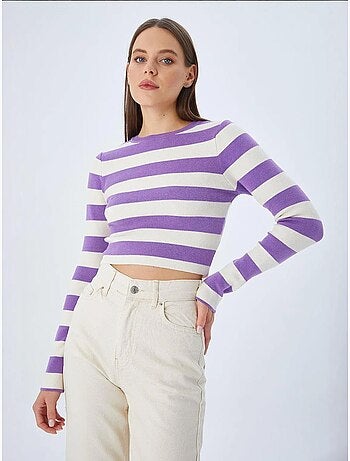Maglione in maglia a righe mixray