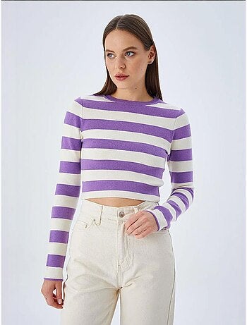 Maglione in maglia a righe mixray