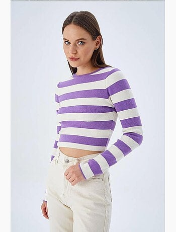 Maglione in maglia a righe mixray