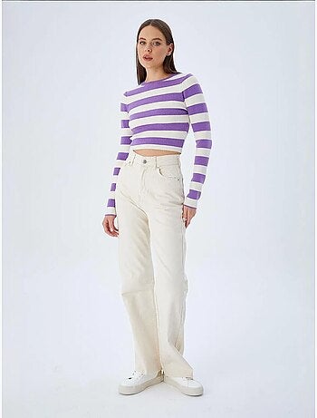Maglione in maglia a righe mixray