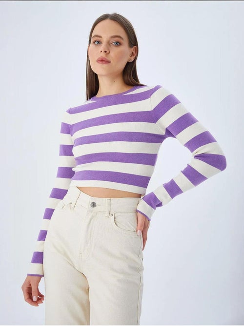 Maglione in maglia a righe mixray - Kiabi Maglione in maglia a righe mixray - Kiabi