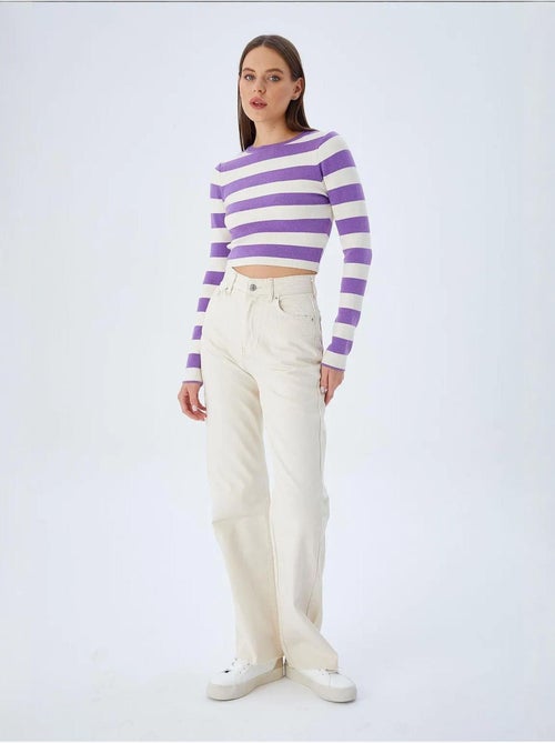 Maglione in maglia a righe mixray - Kiabi Maglione in maglia a righe mixray - Kiabi
