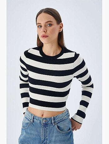 Maglione in maglia a righe mixray