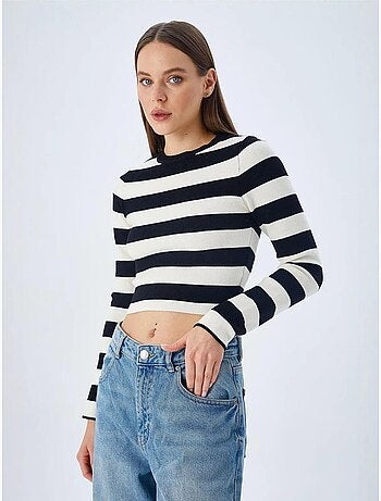 Maglione in maglia a righe mixray