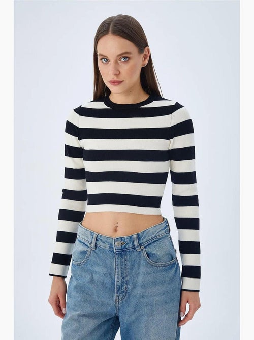 Maglione in maglia a righe mixray - Kiabi Maglione in maglia a righe mixray - Kiabi
