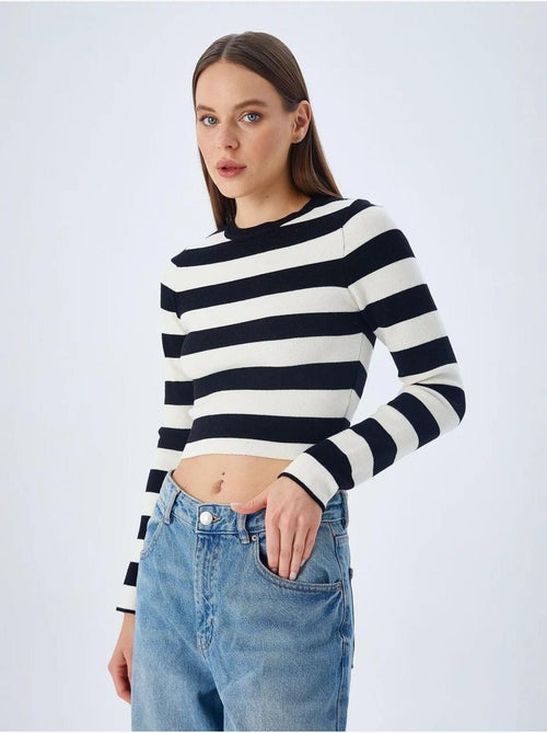 Maglione in maglia a righe mixray - Kiabi Maglione in maglia a righe mixray - Kiabi